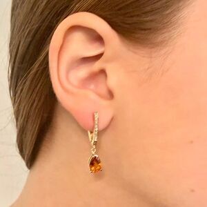 Citrine Diamond Earrings 14k Gold 3.79 TCW Women Certified $1,490 820452